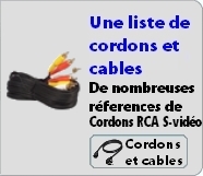 Cordons RCA S-VIDEO et adaptateur 